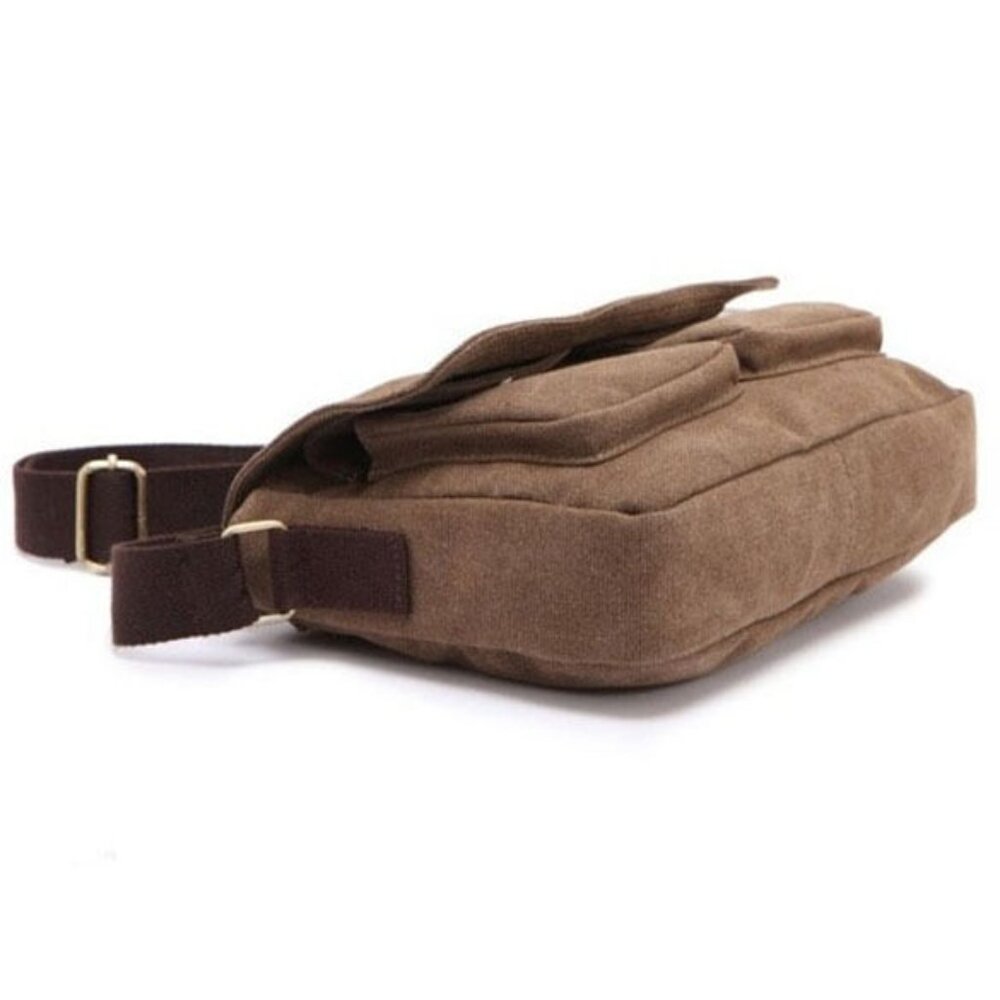 Vintage Men's Canvas Messenger Shoulder Bag Crossbody School Book Bags S… - Picture 3 of 4